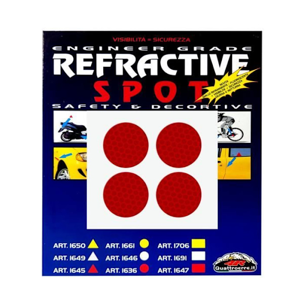 Refractive Adhesives Circles, Röd, 4 stycken