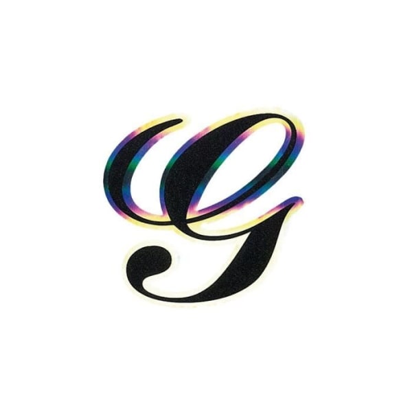 Holografisk självhäftande bokstav G, svart