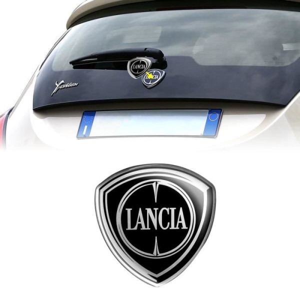 3D-klistermärke - Lancia - Ypsilon - Svart - 71 x 73 mm - Officiell produkt