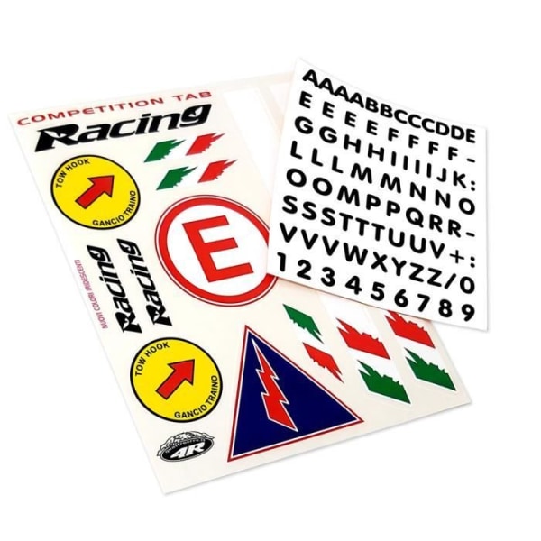 Racing självhäftande bokstäver och dekorationer, tävlingsflik för förare