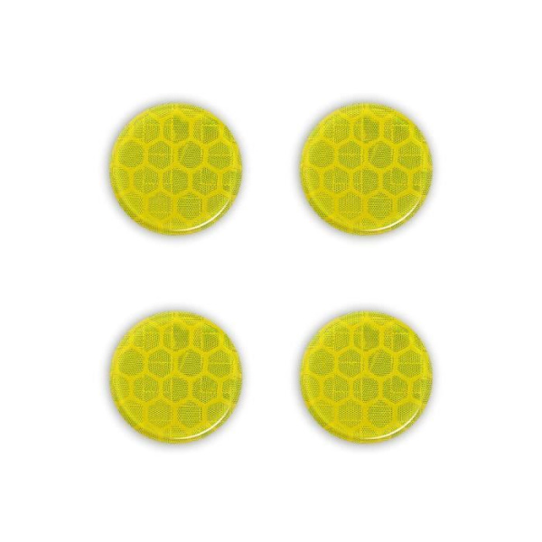 3D Refractive Stickers Gule Cirkler, 30 x 30 mm, 4 stk