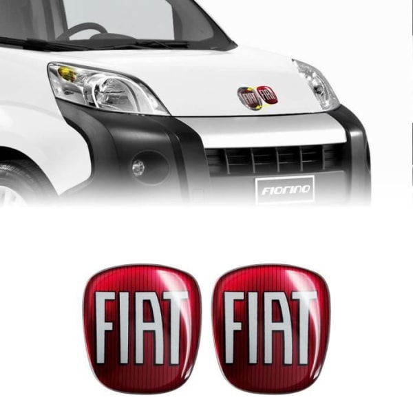 Fiat 3D Replacement Logo Sticker för Fiorino, fram och bak