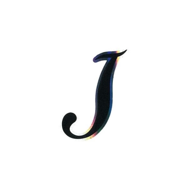 Holografisk självhäftande bokstav J, svart
