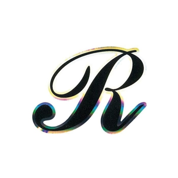 Holografisk självhäftande bokstav R, svart