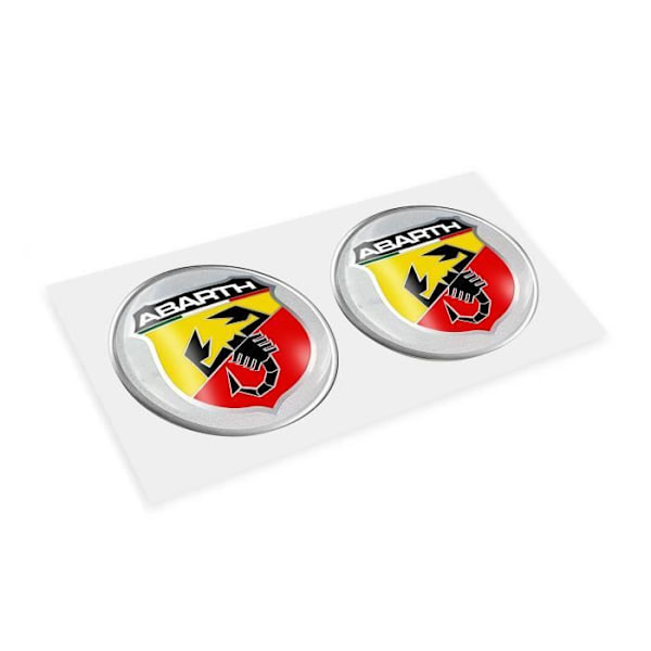 3D Abarth Official Badge Sticker, Diameter 21 mm, 2 stk