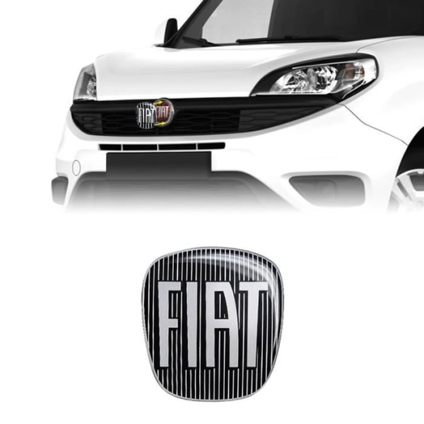 Klistermærke - Fiat - Doblò - 3D - Sort - 90 x 81 mm