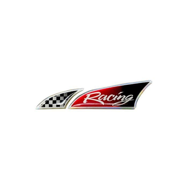 Klistickers - Logosport - Rutig racingflagga - 10 x 2.5 cm - Stötbeständig - Holografisk