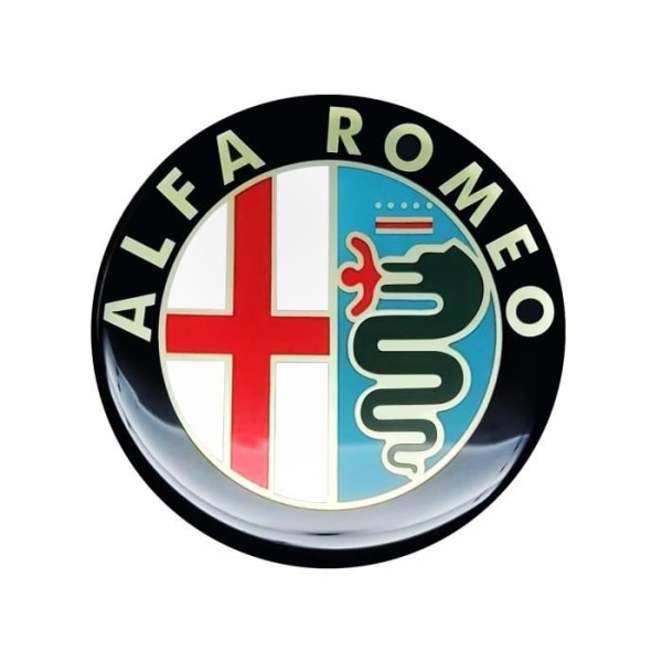 3D Alfa Romeo Logo 80'er-klistermærke, Diameter 48 mm