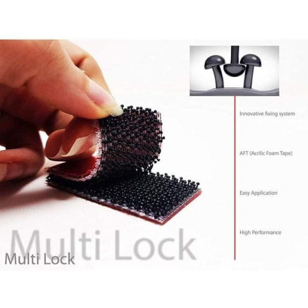 Fästsystem - Multi-Lock - Avtagbar - Transparent - Paket med 4 stycken - 25 x 50 mm