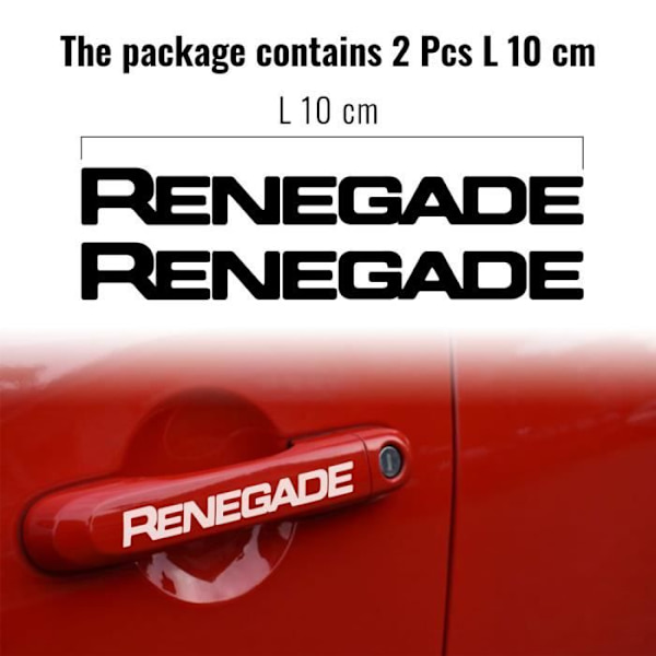 Autocollants - Jeep - Renegade - Hvid - 10 cm - 2 Stk.