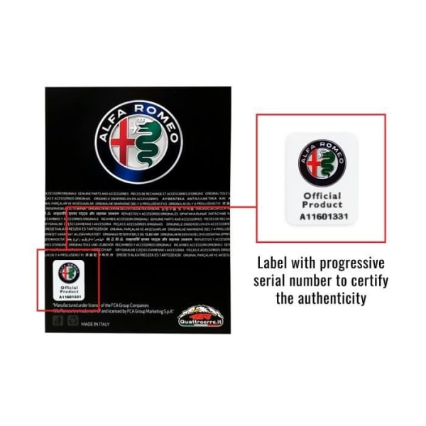 Alfa Romeo officiella självhäftande lapp, Quadrifoglio Verde fyrklöver grön, 50 mm