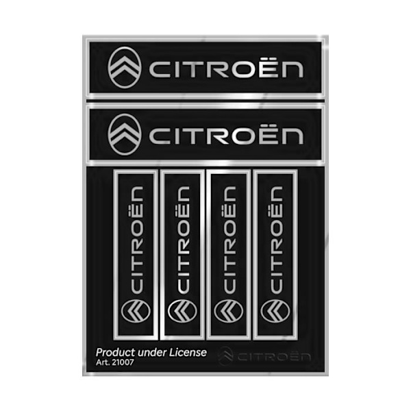 Citroën New Official 6 Logos klistermærker, sorte