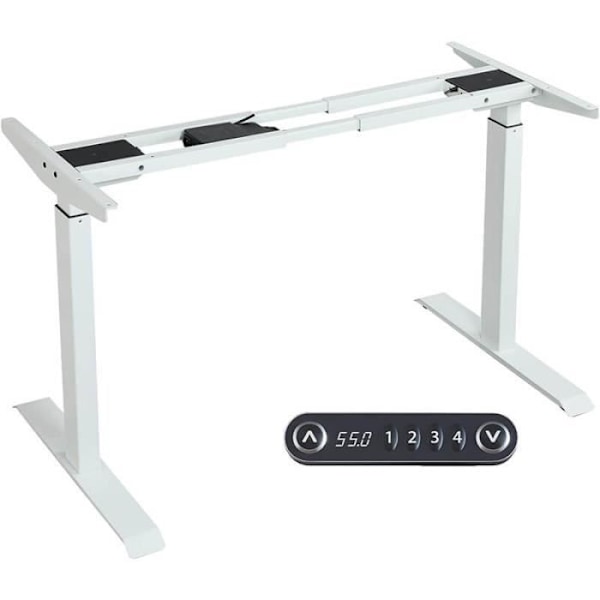 Radlove 150 cm højdejusterbart skrivebord elektrisk løftesystem med 4 automatiske hukommelsestastaturer Skrivebordsramme, hvid Vit