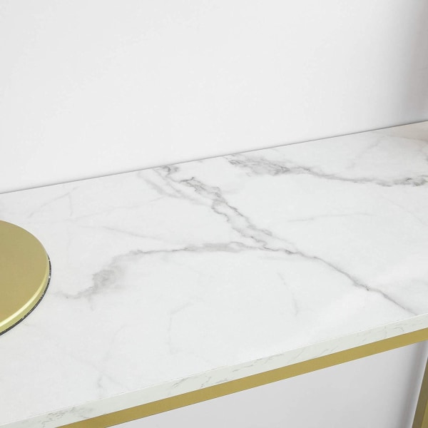 SoBuy Pladsbesparende Sidebord Konsolbord marmormønstret FSB29-G Gold