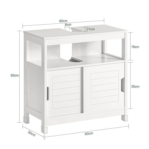 SoBuy Allaskaappi 2 ovea valkoinen FRG128-W White Sink cabinet(on wall)
