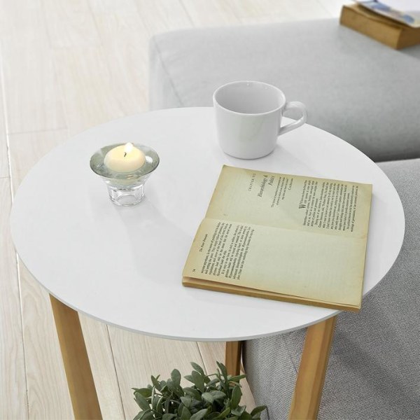 SoBuy Sarjapöytä Sohvapöytä Pieni työpöytä Sivupöytä FBT52-WN White 45 x 45 x 60 cm
