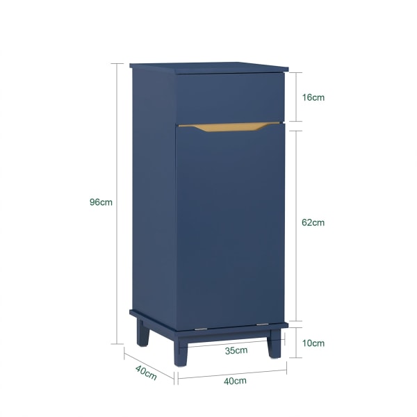SoBuy Sininen kylpyhuone kaappi pyykkikorin kanssa BZR114-B Blue Laundry cabinet