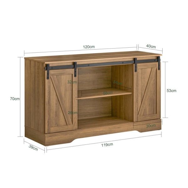 SoBuy Enkel konsolbord i træ Skænk med skydedøre FSB60-BR Wood Cabinet with 2 doors