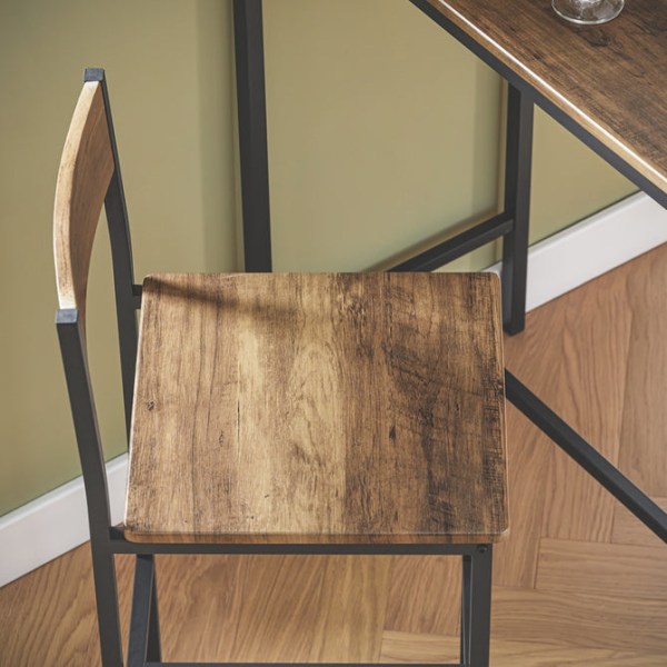 SoBuy Matgrupp Barbord och 2 stolar Köksbord Matbord OGT03-XL Brown Rectangular table with 2 chairs