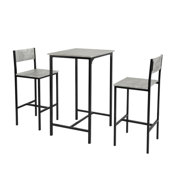 SoBuy Baaripöytä+2baarijakkaraa,Ruokailuryhmä 2 hengelleOGT27-N Brown Square tabel with 2 chairs
