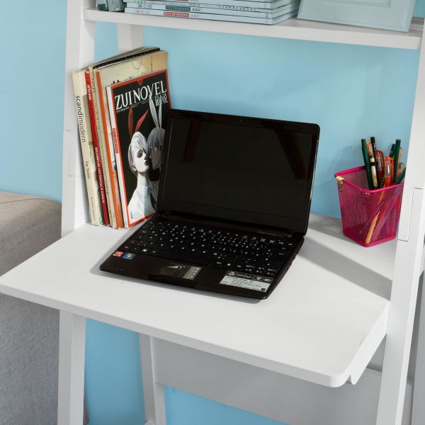 SoBuy työpöytä Kirjahylly Tietokonepöytä Kulmahylly FRG60-W Length 64 cm
