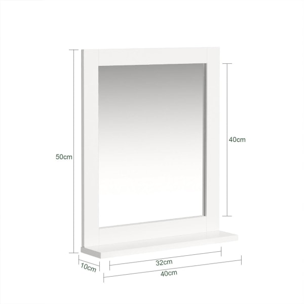 SoBuy kylpyhuoneen peili Seinäpeili Seinähylly harmaa FRG129-W White Mirror