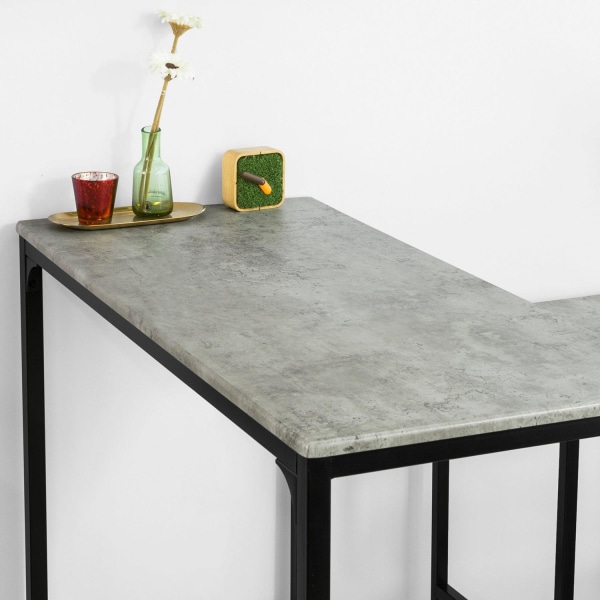 SoBuy Barbord Matgrupp Matbord Loungebord Utemöbler OGT14-HG Gray Rectangular table with 4 chairs