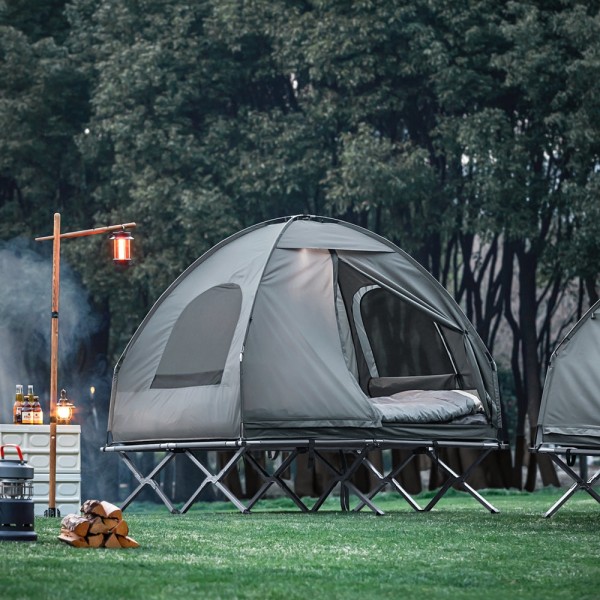 SoBuy Udendørs To-personers telt Campingtelt OGS32-L-HG grey For 2 Persons