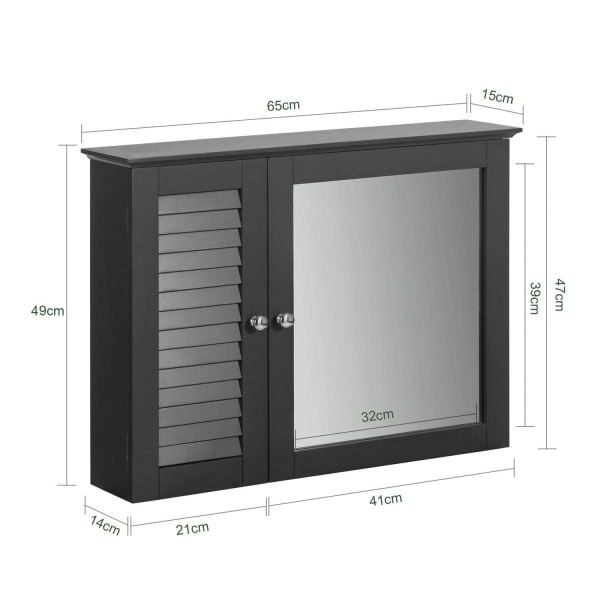 SoBuy Seinäkaappiin Peilikaappi harmaa BZR55-DG Gray Wall cabinet
