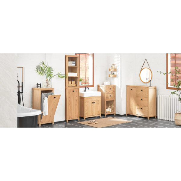 SoBuy Badeværelsesskab med 2 skuffer Kommoder BZR99-N Base cabinet with 2 drawers