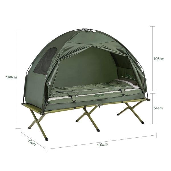 SoBuy kupoliteltta 1 henkilö kupoliteltta teltta OGS32-GR green For 1 Person