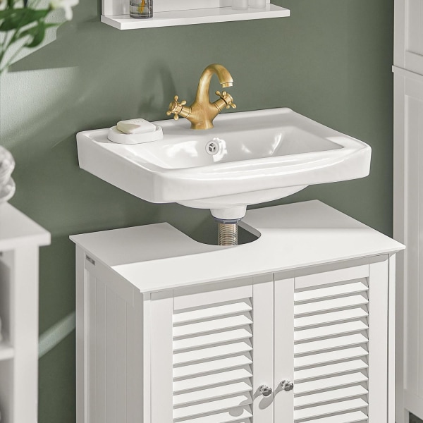 SoBuy Pesuallaskaappi 2 ovella, Kylpyhuonekaappi FRG237-W White Sink cabinet(on wall)