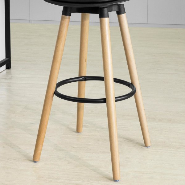 SoBuy, Høj køkkenstol / barstol: 70 cm, ben i massivt bøgetræ, F svart W39 x D39 x H92cm