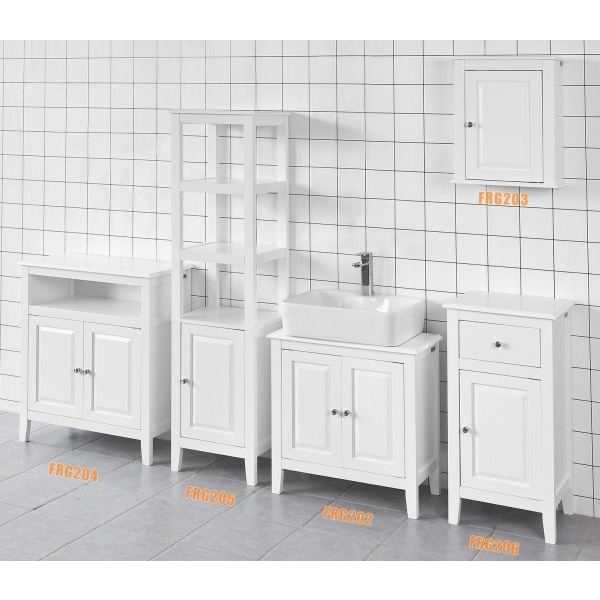 SoBuy Højt badeværelsesskab,Badeværelseshylde FRG205-W White High cabinet