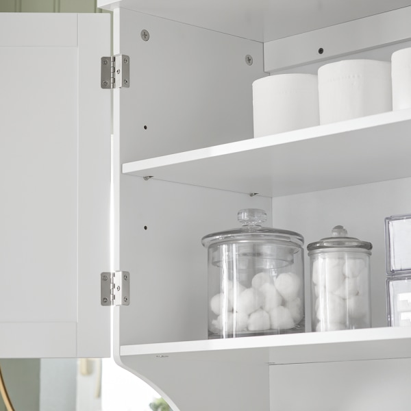 SoBuy kylpyhuone kaappi Seinäkaappiin pyyhetelineellä BZR84-W white Wall cabinet with 2 doors