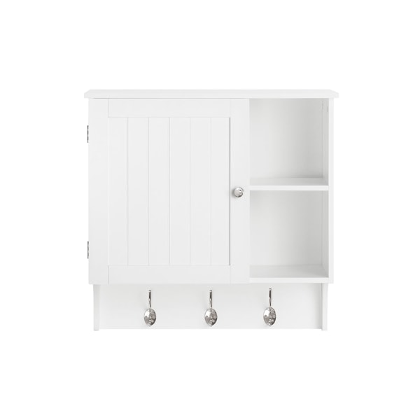 SoBuy Seinäkaappi kylpyhuone kaappi 3 koukkua BZR103-W White Wall cabinet