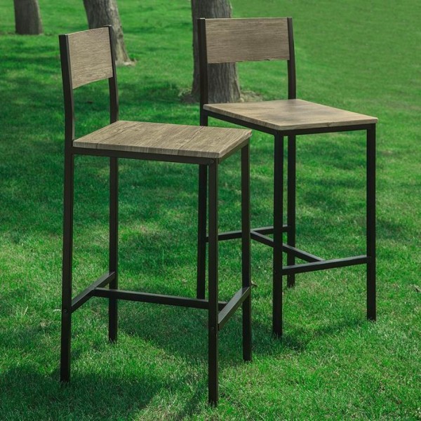 SoBuy, Høje barstole i træ, 2 stk, FST53X2 Wood
