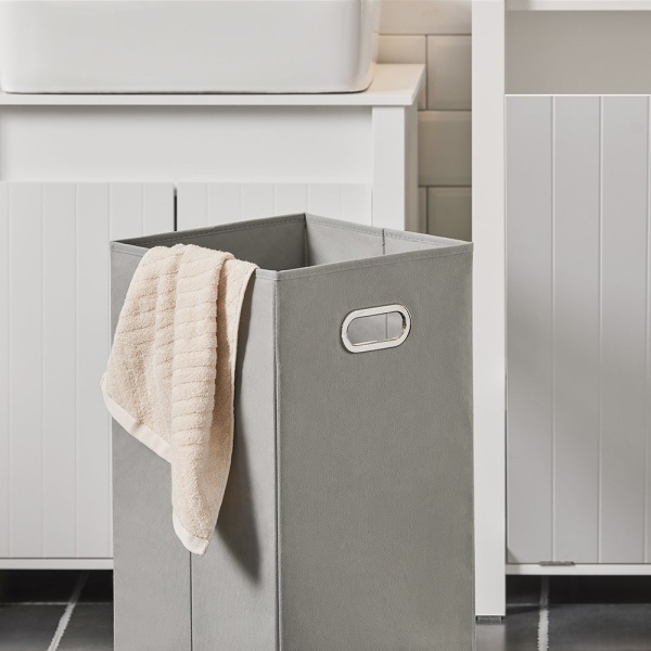 SoBuy Badrumsskåp med tvättkorg Förvaringsmöbel BZR100-W Laundry cabinet