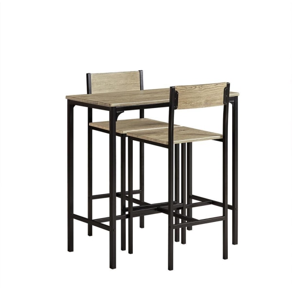 SoBuy, Matgrupp,Barbord och 2 stolar,för 2 personer,OGT03-N Wood Rectangular table with 2 chairs