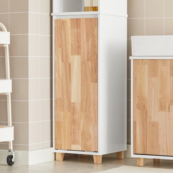 SoBuy Højskab med snavset vasketøjskurv badeværelsesskab BZR74-W Laundry cabinet
