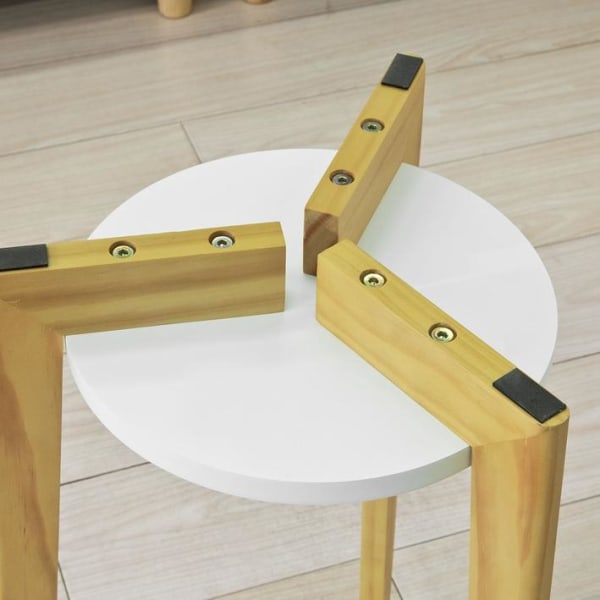 SoBuy Sofabord Hjørnebord Cafébord med hylder FBT52-WN White 45 x 45 x 60 cm