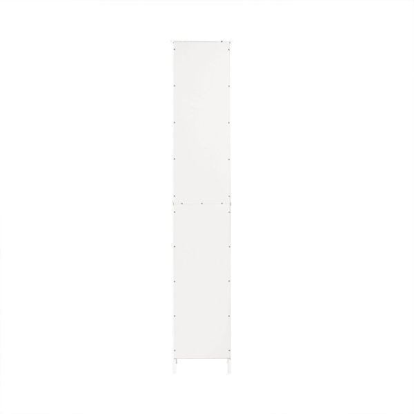 SoBuy Högskåp badrum hörnhylla med 1 lådor och 2 dörrar FRG236-W White High cabinet