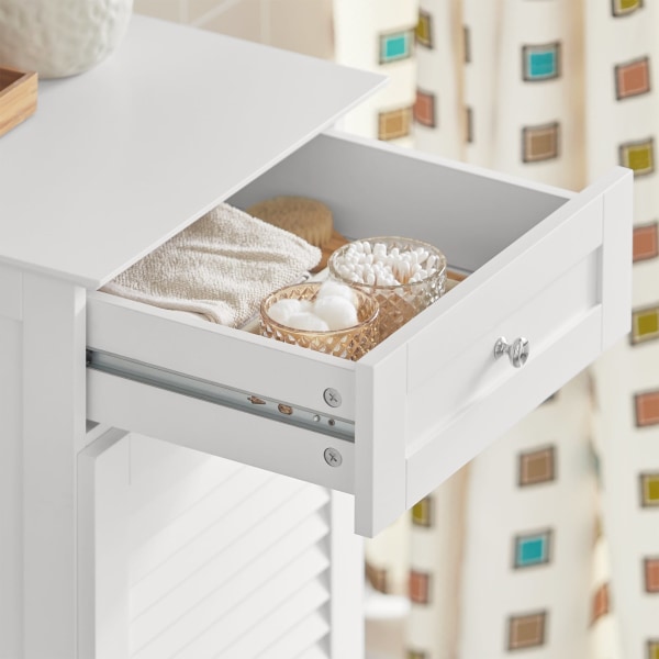 SoBuy Pyykkikaappi Kylpyhuone kaappi Pyykkikori valkoinen BZR73- White Laundry cabinet