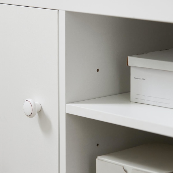 SoBuy Bänk med 2 dörrar Skobänk Hallmöbler FSR96-W White+Gray 100*34*48CM