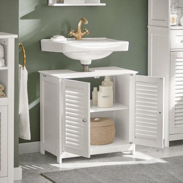 SoBuy Badeværelsesskab, underskab til vask, hvid FRG237-W White Sink  cabinet(on wall) 0c43 | White | Sink cabinet(on wall) | Fyndiq