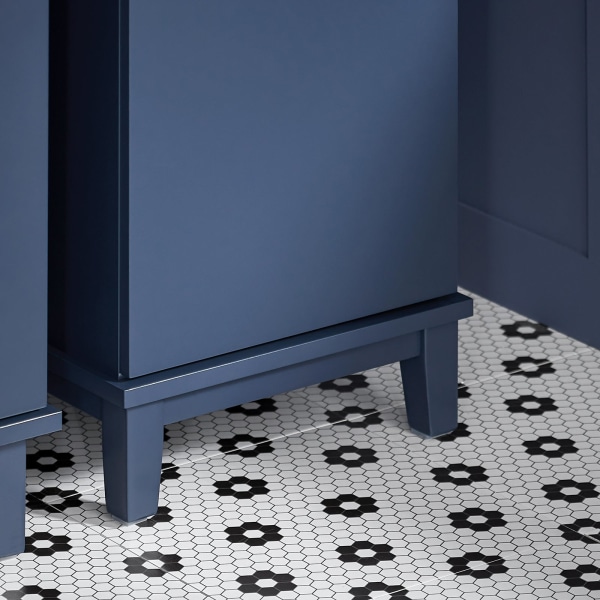 SoBuy Blå Højskab med låger Højskab badeværelse BZR112-B Blue High cabinet