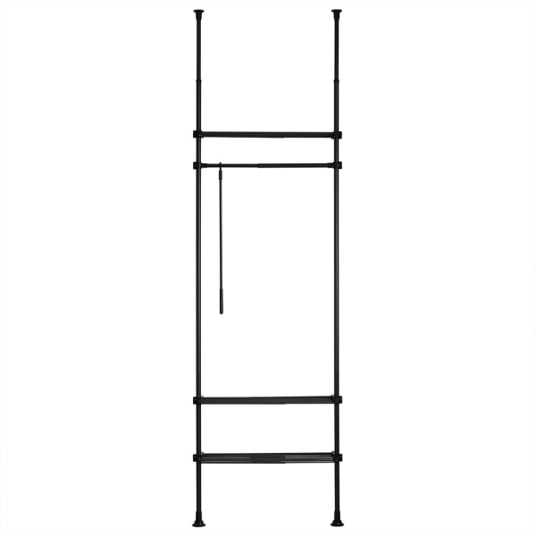 SoBuy Klädställning Öppen garderob Garderobssystem KLS07-SCH Black Length 52-80cm