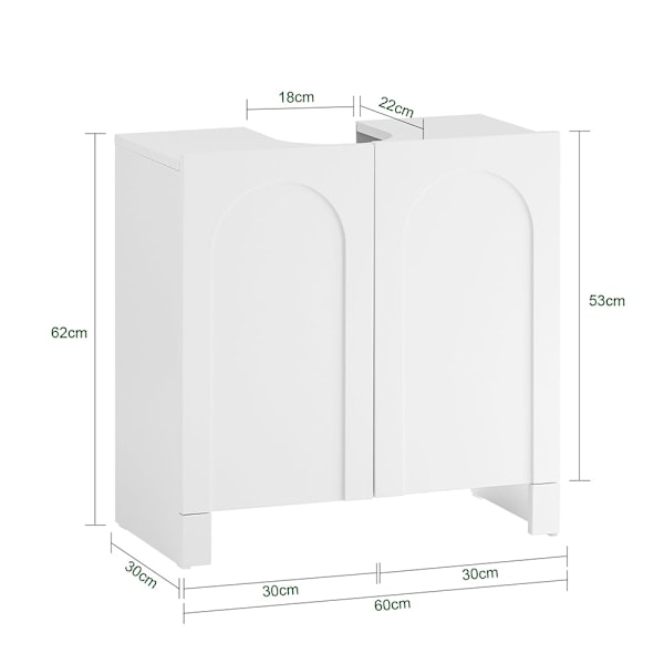 SoBuy kylpyhuone kaappi Allaskaappi 2 ovea BZR164-W Under sink cabinet