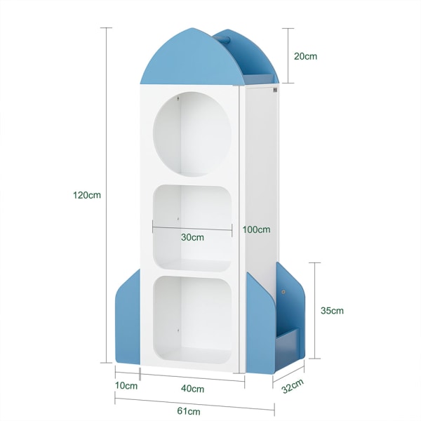 SoBuy Børnehylde Børnebogreol Legetøjshylde KMB87-W TOY STORAGE