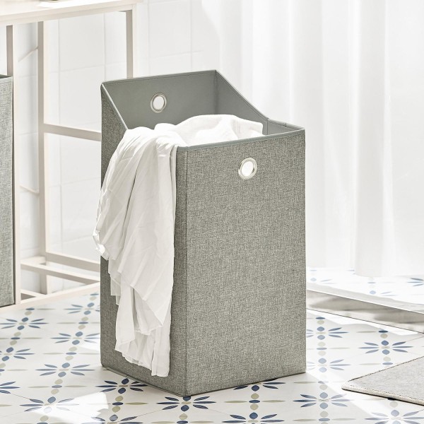 SoBuy Vasketøjskurv Badeværelsesskab lavt skab BZR57-W White Laundry basket